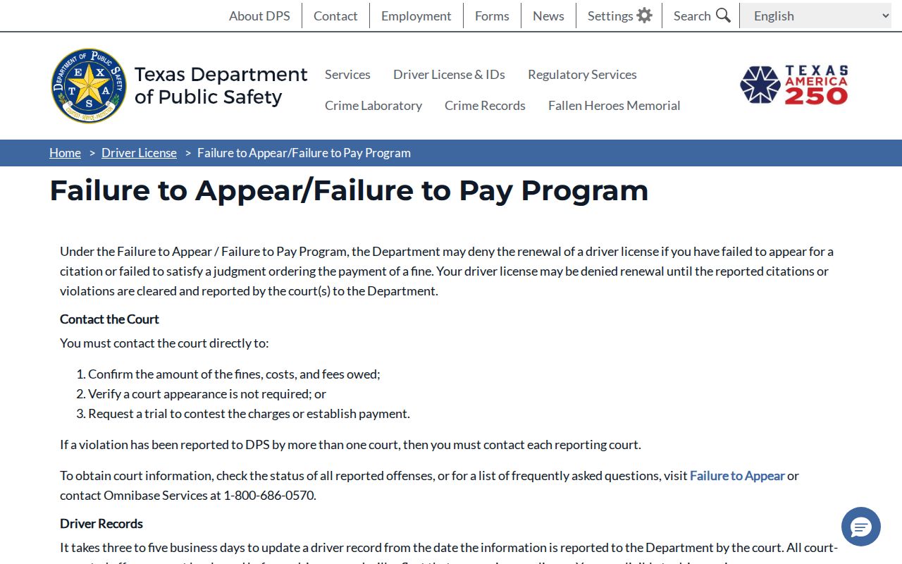 DPS failure to appear clearance route for Jeff Davis County traffic cases